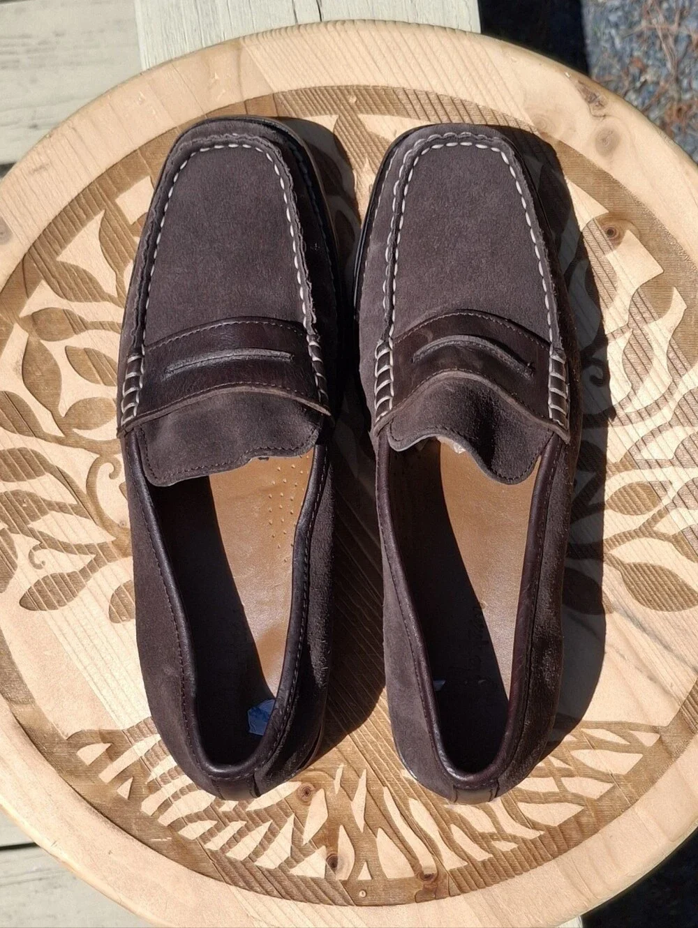 Cole Haan Men's Unisex Wyatt Brown Suede Lug Sole Penny Driving Loafer Size 6.5